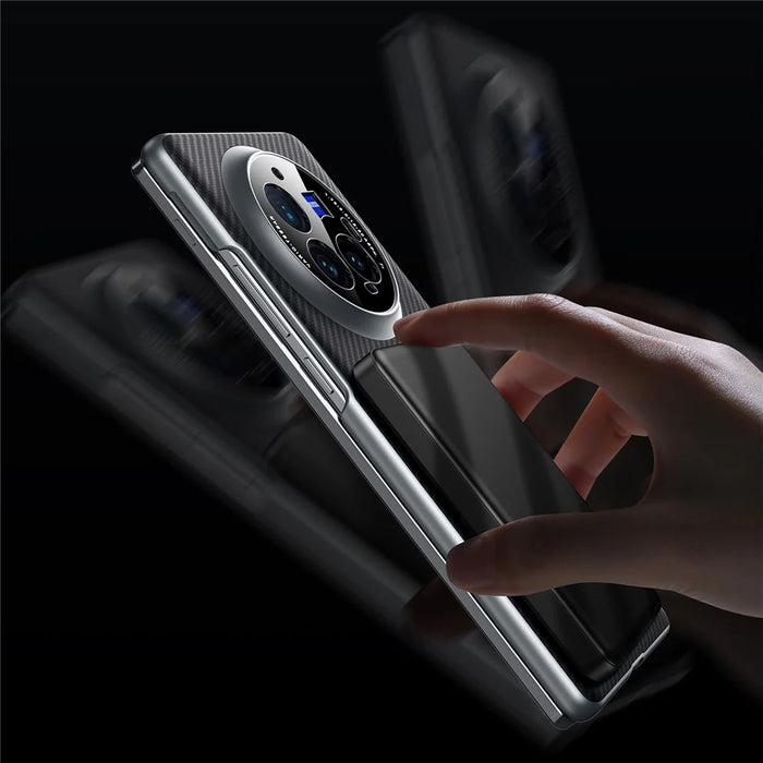 SULADA For vivo X Fold3 Magnetic Case Leather+PC Drop-Proof Shell Supports Wireless Charging - Black - 3