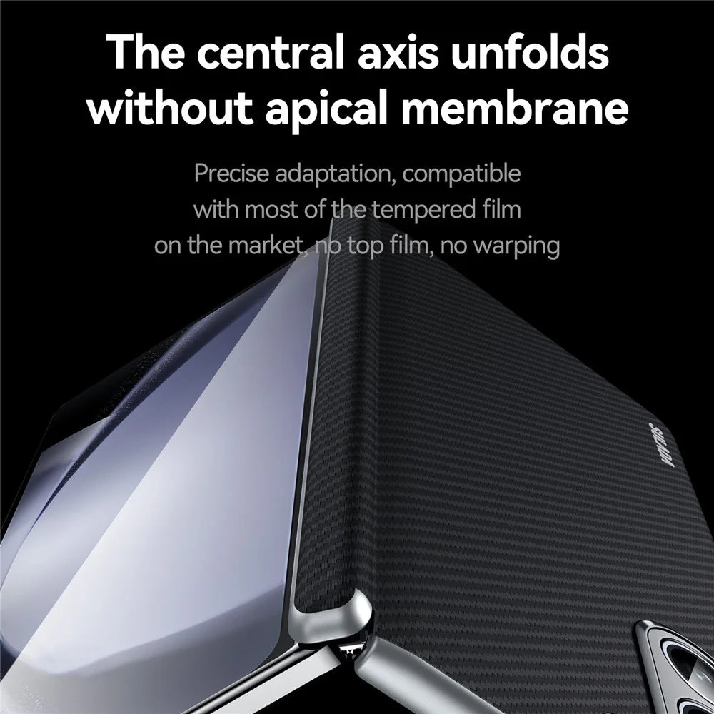 SULADA For Samsung Galaxy Z Fold6 5G Magnetic Case Carbon Fiber Texture Leather+PC Phone Cover - Black - 4