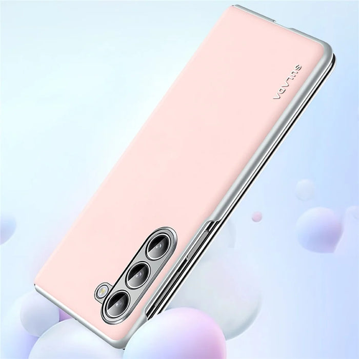 SULADA For Samsung Galaxy Z Fold4 5G Magnetic Phone Case Spring Hinge Leather+PC Hard Phone Cover - Purple - 6