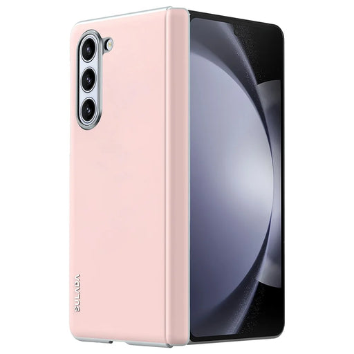 SULADA For Samsung Galaxy Z Fold6 5G Case Leather Back Cover Magnetic Case Hinge Protection - Pink - 1