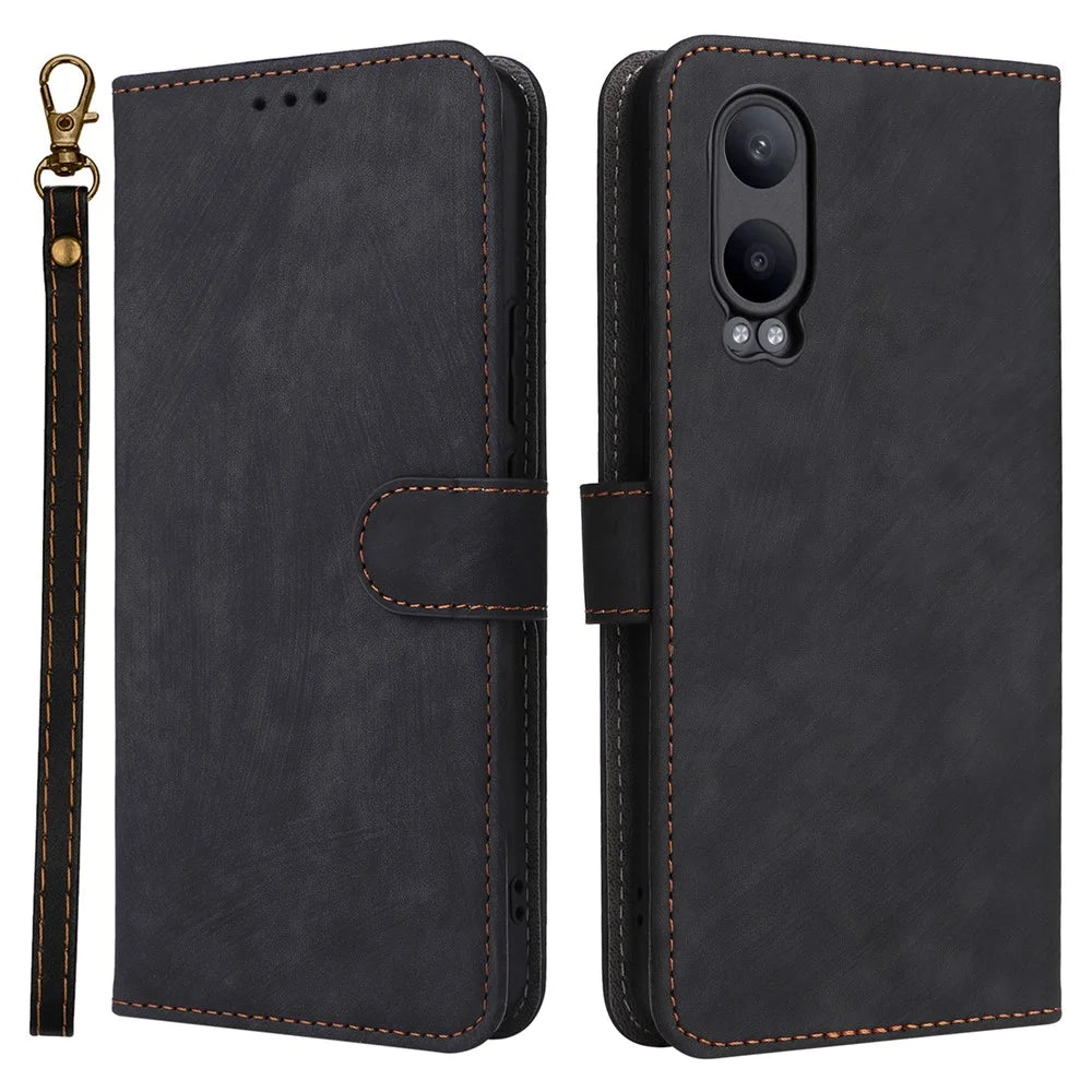 For OnePlus Nord CE4 Lite 5G / Oppo K12x 5G (China) Case PU Leather RFID Blocking Phone Cover - Black - 1