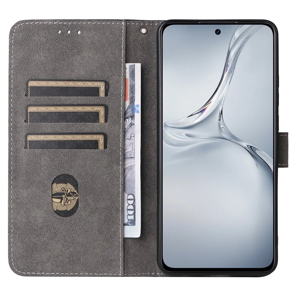 For OnePlus Nord CE4 Lite 5G / Oppo K12x 5G (China) Case PU Leather RFID Blocking Phone Cover - Black - 2