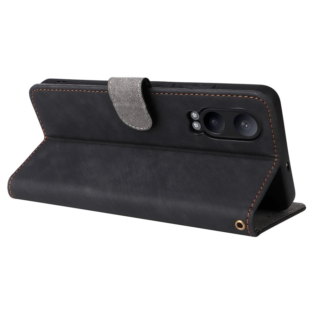 For OnePlus Nord CE4 Lite 5G / Oppo K12x 5G (China) Case PU Leather RFID Blocking Phone Cover - Black - 4