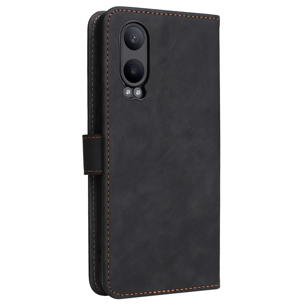 For OnePlus Nord CE4 Lite 5G / Oppo K12x 5G (China) Case PU Leather RFID Blocking Phone Cover - Black - 7