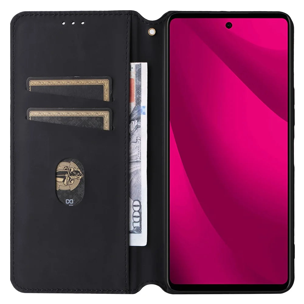 For T-Mobile REVVL 7 Pro / T Phone 2 Pro 5G Case 3D Rhombus PU Leather Phone Cover - Silver - 2