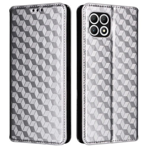 For T-Mobile REVVL 7 / T Phone 2 5G Case Leather Wallet Phone Cover Magnetic Closing - Silver - 1
