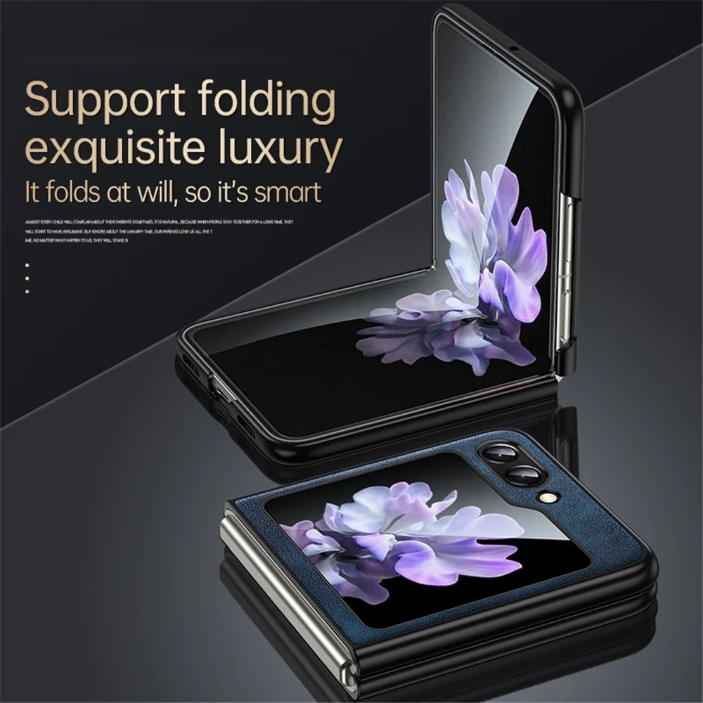 SULADA For Samsung Galaxy Z Flip7 FE 5G / Z Flip6 5G Case PU Leather+TPU+PC Back Phone Cover - Orange - 4
