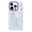 JAUCASE For iPhone 14 Pro Max Case Rhinestone Flower Pattern Phone Cover Compatible with MagSafe - Colorful Flower+White - 1