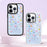 JAUCASE For iPhone 14 Pro Max Case Rhinestone Flower Pattern Phone Cover Compatible with MagSafe - Colorful Flower+White - 2