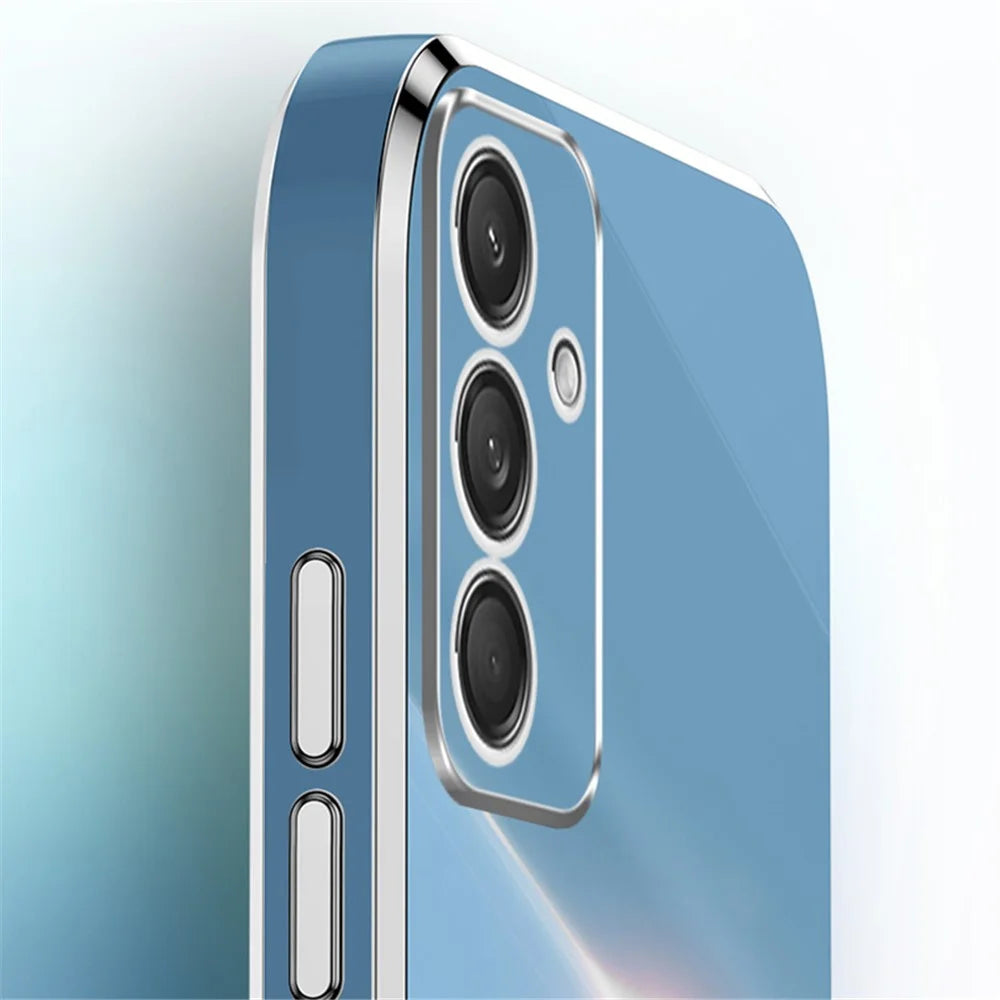 XINLI For Samsung Galaxy M55 5G / C55 5G / F55 5G Case Ring Kickstand TPU Phone Cover - Cyan - 5