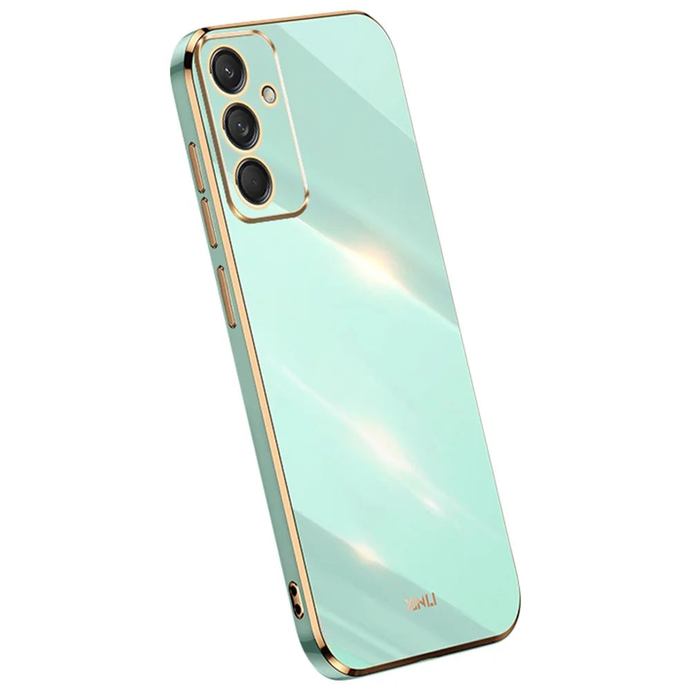 XINLI For Samsung Galaxy M55 5G / C55 5G / F55 5G Case TPU Phone Cover Electroplating Frame - Cyan - 1