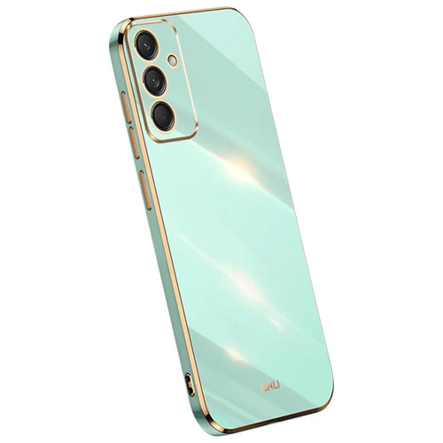 XINLI For Samsung Galaxy M55 5G / C55 5G / F55 5G Case TPU Phone Cover Electroplating Frame - Cyan - 1