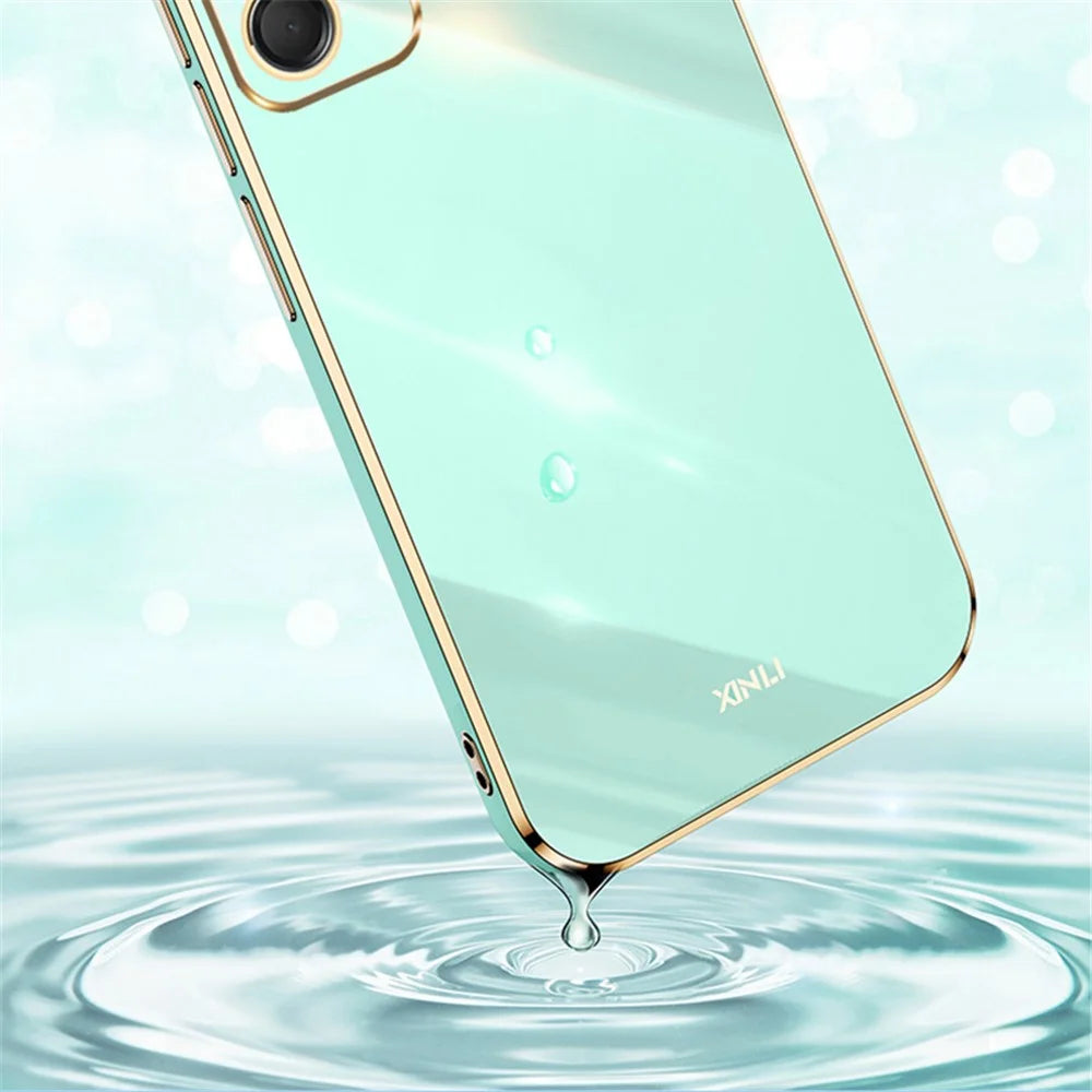 XINLI For Samsung Galaxy M55 5G / C55 5G / F55 5G Case TPU Phone Cover Electroplating Frame - Cyan - 2
