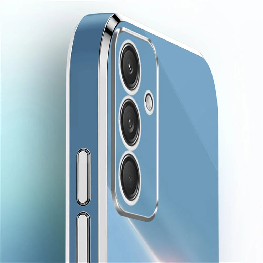 XINLI For Samsung Galaxy M55 5G / C55 5G / F55 5G Case TPU Phone Cover Electroplating Frame - Cyan - 5