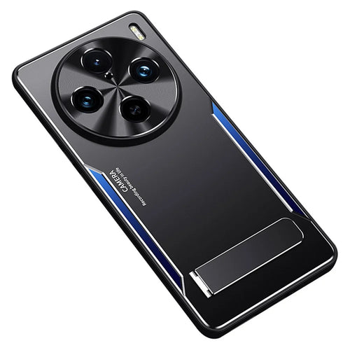 For vivo X100s Pro 5G / X100 Pro 5G Case Aluminum Alloy + TPU Anti-Shock Phone Cover with Kickstand - Blue - 1