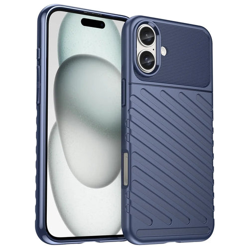 Thunder Series For iPhone 16 TPU Case TPU Phone Cover Twill Texture Drop Protective - Blue - 1