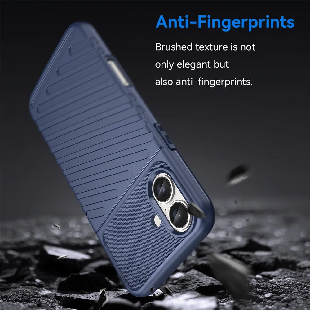 Thunder Series For iPhone 16 TPU Case TPU Phone Cover Twill Texture Drop Protective - Blue - 2