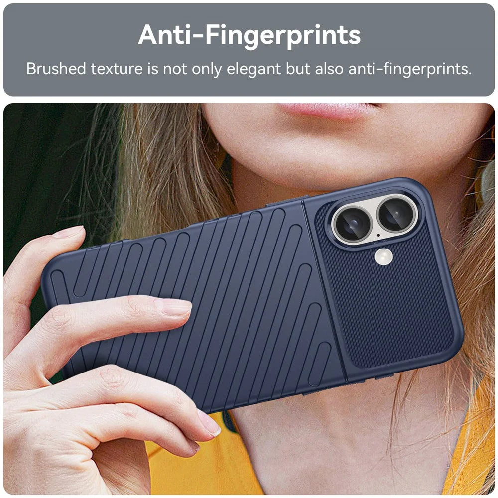 Thunder Series For iPhone 16 TPU Case TPU Phone Cover Twill Texture Drop Protective - Blue - 4
