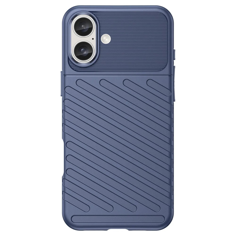 Thunder Series For iPhone 16 TPU Case TPU Phone Cover Twill Texture Drop Protective - Blue - 7