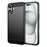 For iPhone 16 Plus Case Brushed Soft TPU Phone Cover Carbon Fiber Texture - Black - 1