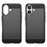 For iPhone 16 Case Brushed Soft TPU Phone Cover Carbon Fiber Texture - Black - 7