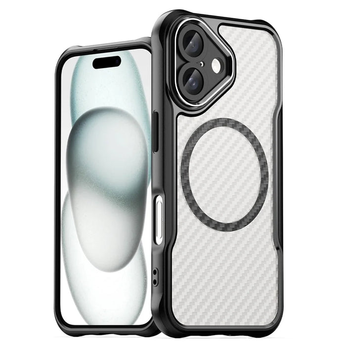For iPhone 16 Case Compatible with MagSafe TPU+PC Drop-Proof Phone Cover - Black - 1