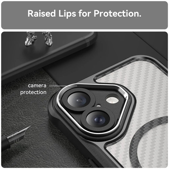 For iPhone 16 Case Compatible with MagSafe TPU+PC Drop-Proof Phone Cover - Black - 4