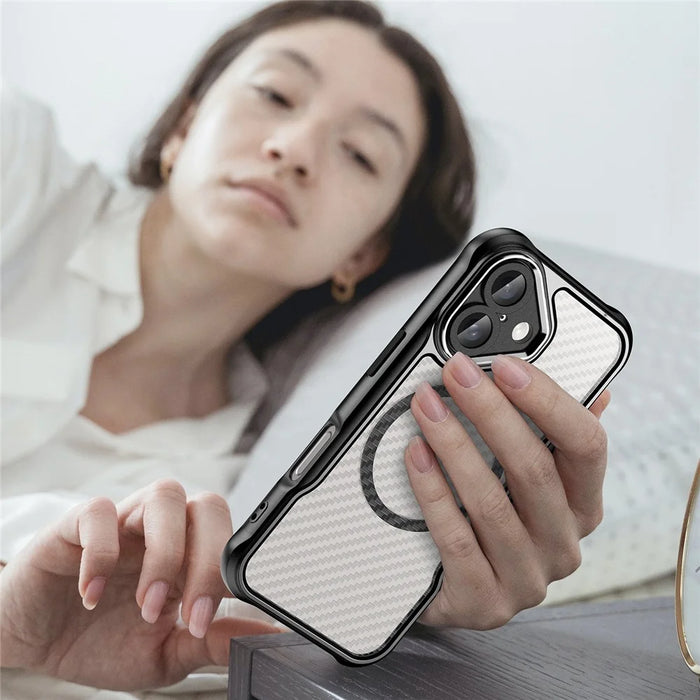 For iPhone 16 Case Compatible with MagSafe TPU+PC Drop-Proof Phone Cover - Black - 5