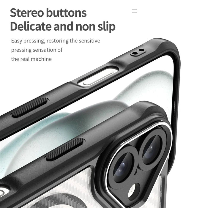 For iPhone 16 Case Compatible with MagSafe TPU+PC Drop-Proof Phone Cover - Black - 7