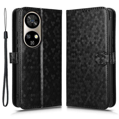For Ulefone Note 17 Pro Case PU Leather Phone Cover Dot Pattern Flip Wallet - Black - 1