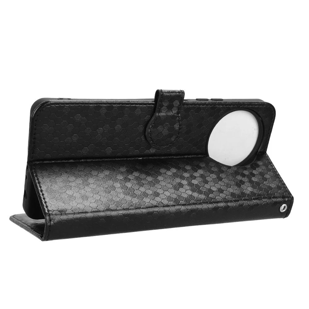 For Blackview Shark 8 / Oscal Tiger 12 Case Dot Pattern PU Leather Phone Cover Magnetic Clasp Stand - Black - 3
