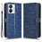 For Blackview Color 8 / Oscal Modern 8 Stand Case Dot Pattern Magnetic Clasp PU Leather Phone Cover - Dark Blue - 1