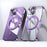 For iPhone 14 Case Compatible with MagSafe PC+TPU Kickstand Electroplating Phone Cover - Purple - 1