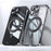 For iPhone 13 Pro Max Magnetic Case Ring Kickstand Lens Film PC+TPU Phone Cover - Black - 1