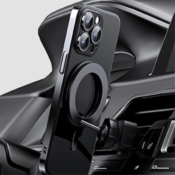 For iPhone 13 Pro Max Magnetic Case Ring Kickstand Lens Film PC+TPU Phone Cover - Black - 2