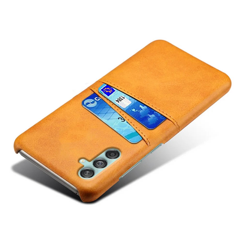 For Samsung Galaxy M55 5G / C55 5G / F55 5G Case Card Holder Leather+PC Phone Cover - Orange - 4