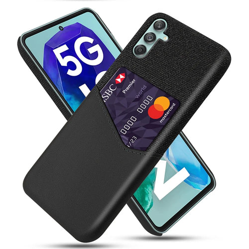 For Samsung Galaxy M55 5G / C55 5G / F55 5G Case Hard PC Phone Cover with Card Slot - Black - 1