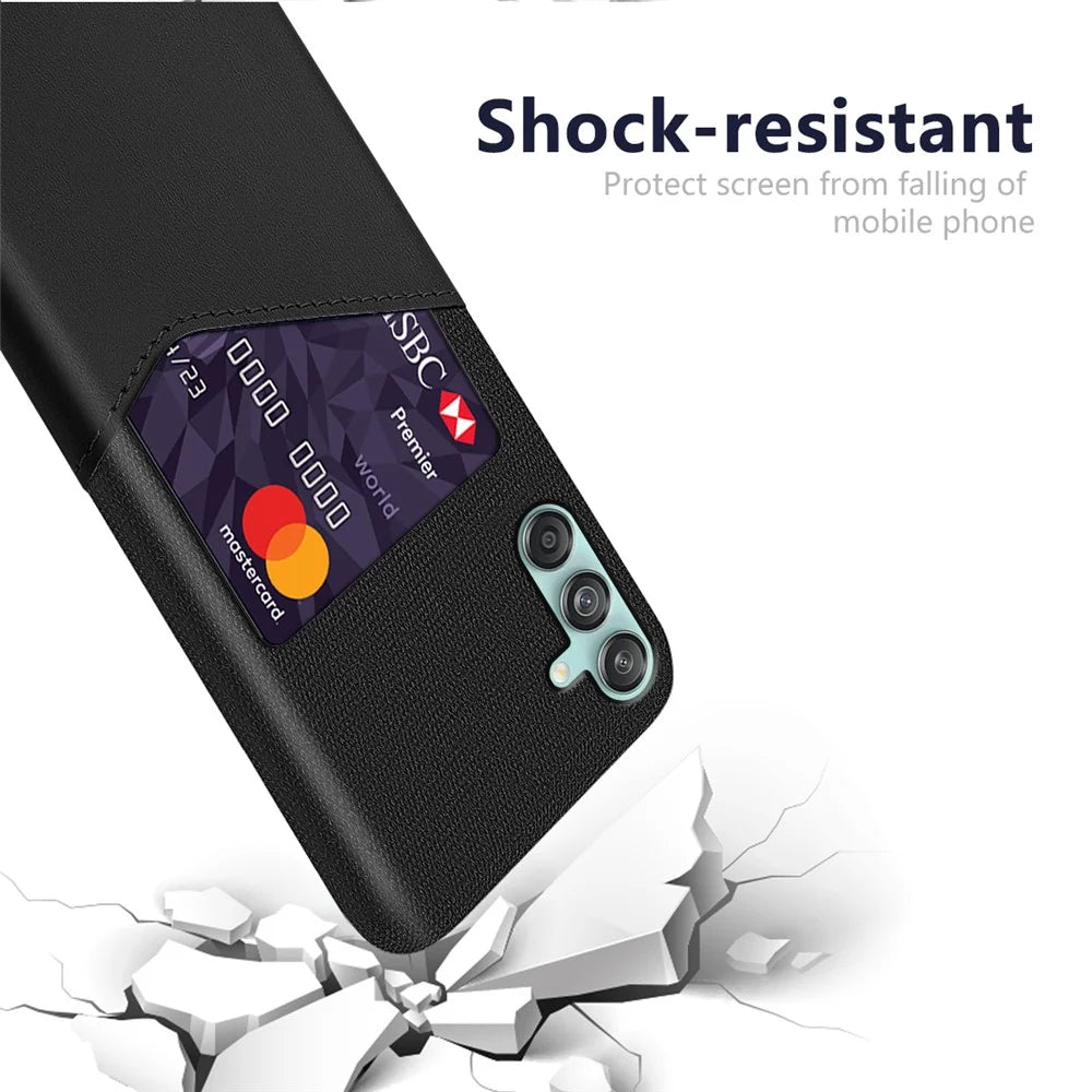 For Samsung Galaxy M55 5G / C55 5G / F55 5G Case Hard PC Phone Cover with Card Slot - Black - 2