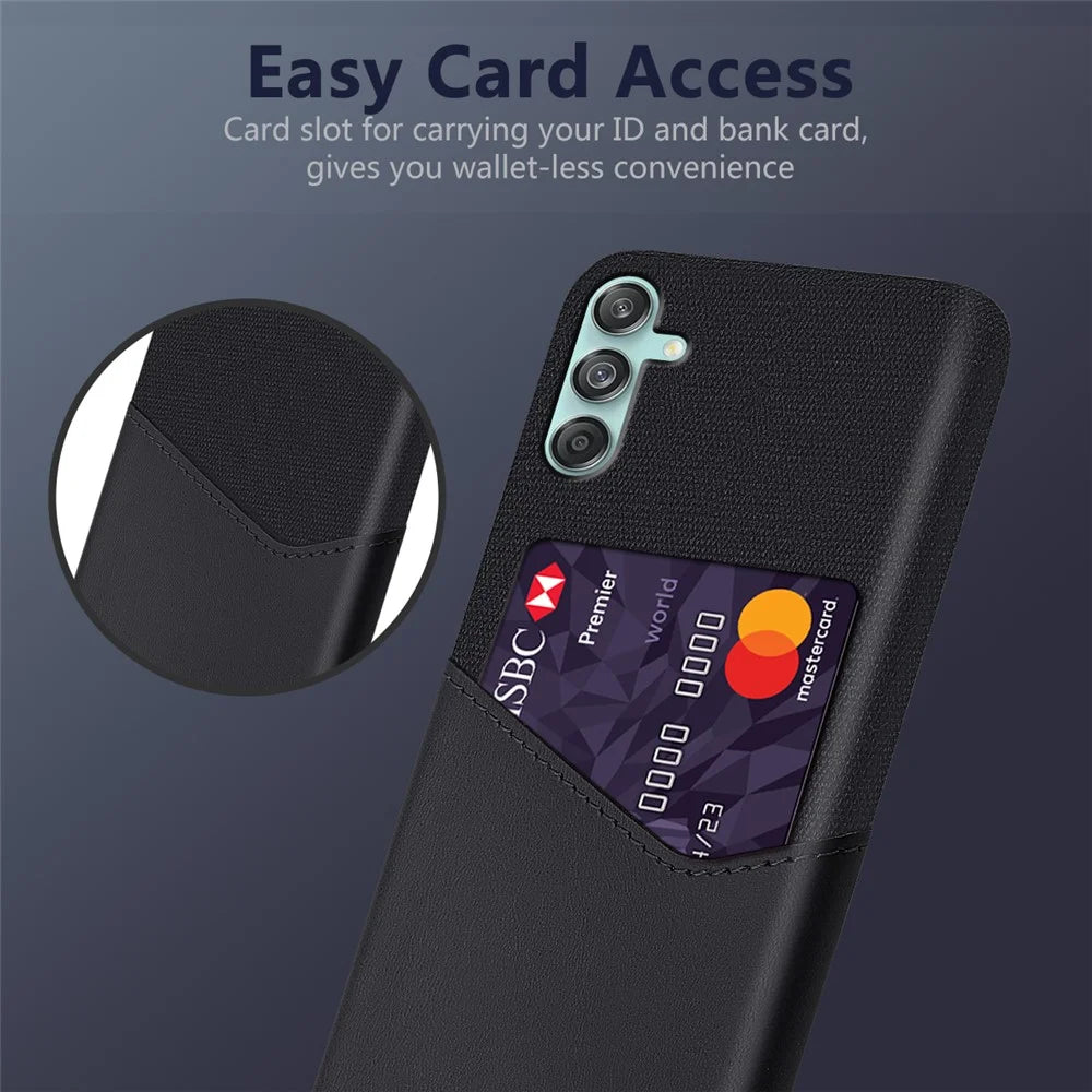 For Samsung Galaxy M55 5G / C55 5G / F55 5G Case Hard PC Phone Cover with Card Slot - Black - 3