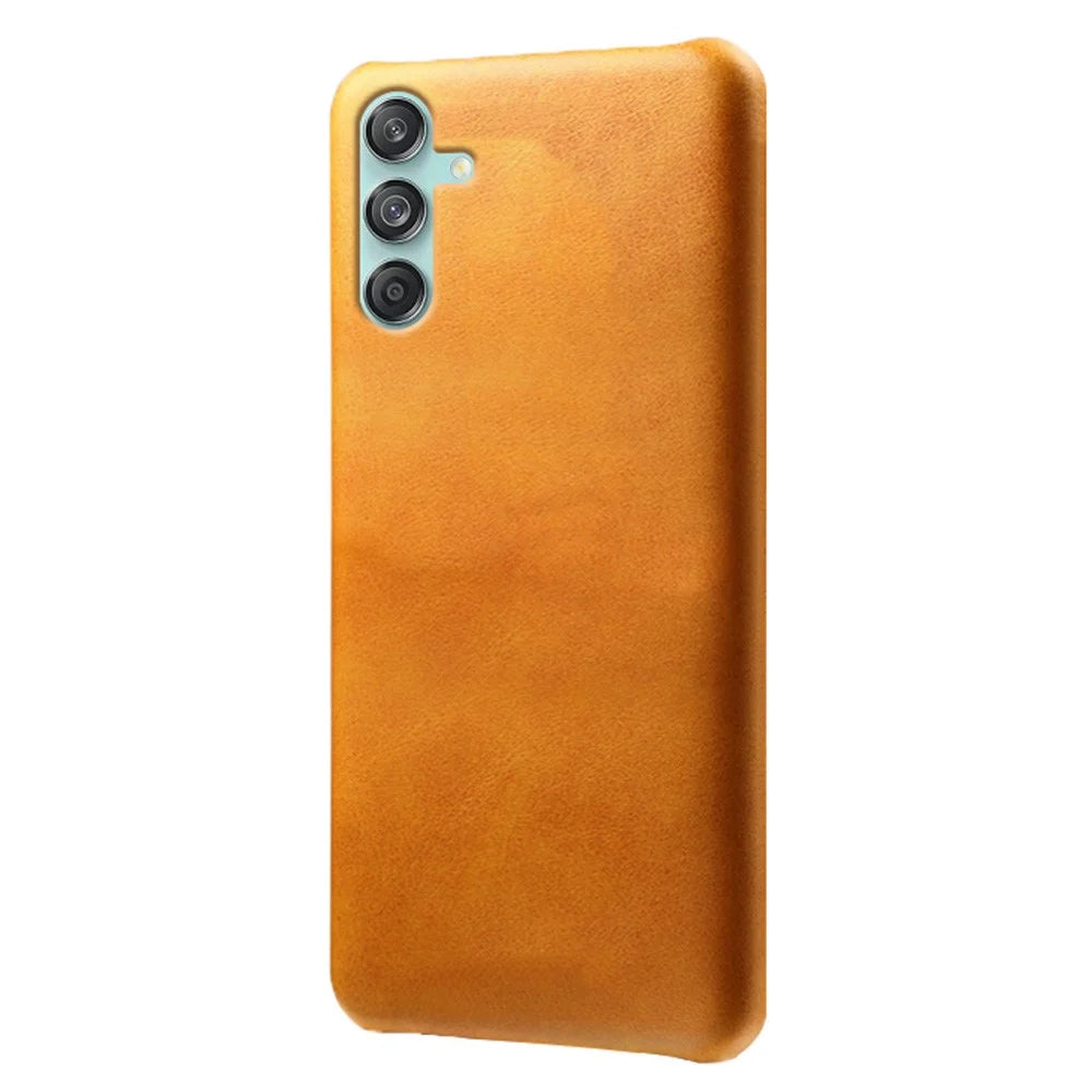 For Samsung Galaxy M55 5G / C55 5G / F55 5G Case PU Leather + Hard PC Phone Cover Calf Texture - Orange - 1