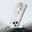 JAUCASE For iPhone 15 Pro Max Crack Pattern PC+TPU Case Mirror Surface Phone Cover Compatible with MagSafe - White - 4