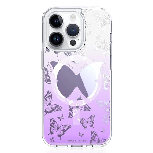 JAUCASE For iPhone 14 Pro Case Mirror Surface PC+TPU Phone Cover Compatible with MagSafe - 1
