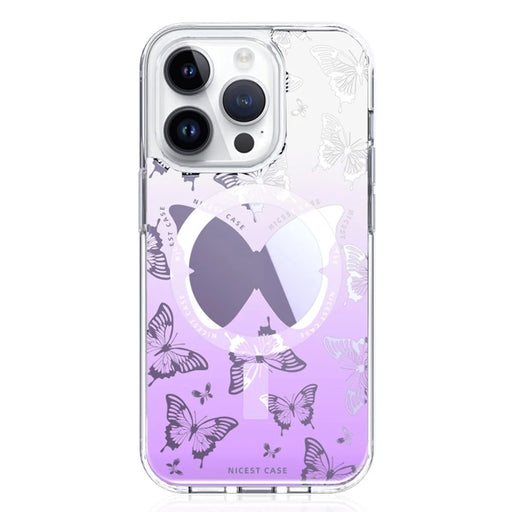 JAUCASE For iPhone 14 Pro Case Mirror Surface PC+TPU Phone Cover Compatible with MagSafe - 1