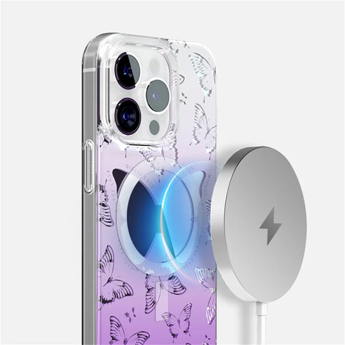 JAUCASE For iPhone 14 Pro Case Mirror Surface PC+TPU Phone Cover Compatible with MagSafe - 3