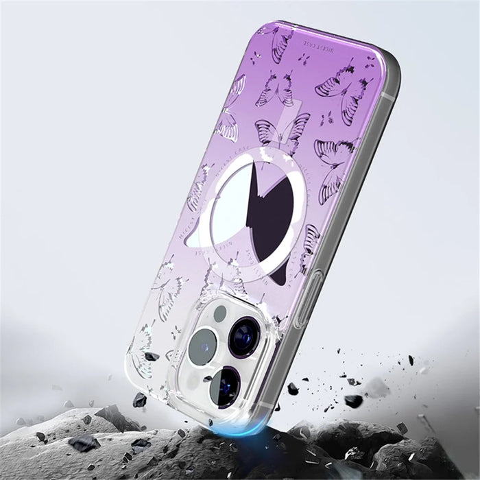 JAUCASE For iPhone 14 Pro Case Mirror Surface PC+TPU Phone Cover Compatible with MagSafe - 5