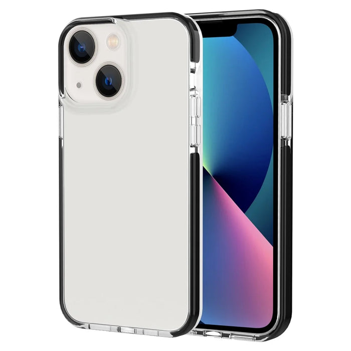 Bi-color Design Phone Case for iPhone 14 6.1 inch, Clear Soft TPU Mobile Phone Cover Anti-scratch Shell - 1