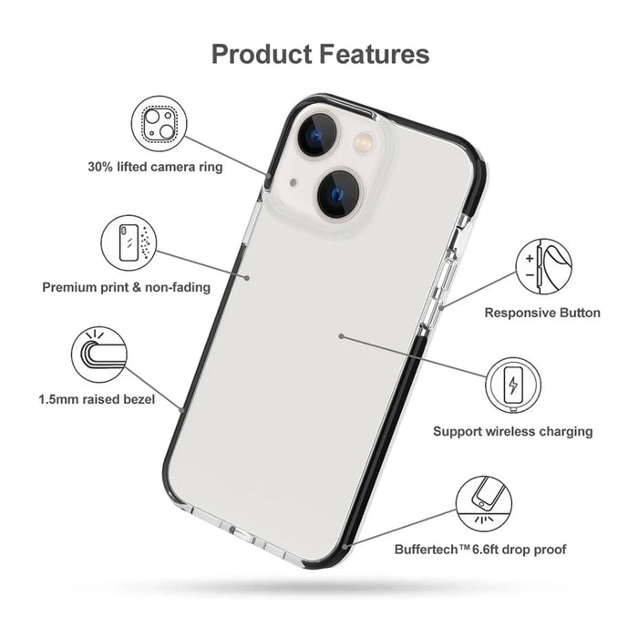 Bi-color Design Phone Case for iPhone 14 6.1 inch, Clear Soft TPU Mobile Phone Cover Anti-scratch Shell - 2