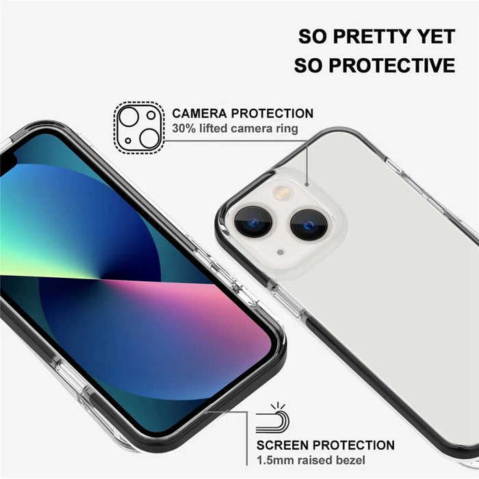 Bi-color Design Phone Case for iPhone 14 6.1 inch, Clear Soft TPU Mobile Phone Cover Anti-scratch Shell - 4