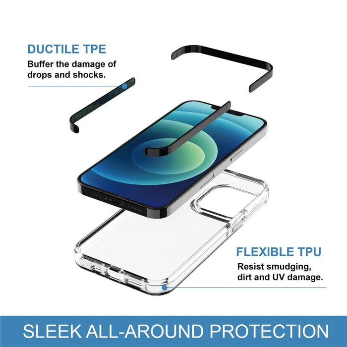 Bi-color Design Phone Case for iPhone 14 6.1 inch, Clear Soft TPU Mobile Phone Cover Anti-scratch Shell - 6
