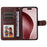 For iPhone 16 Pro Case Card Holder Leather Stand Wallet Phone Cover - Brown - 2